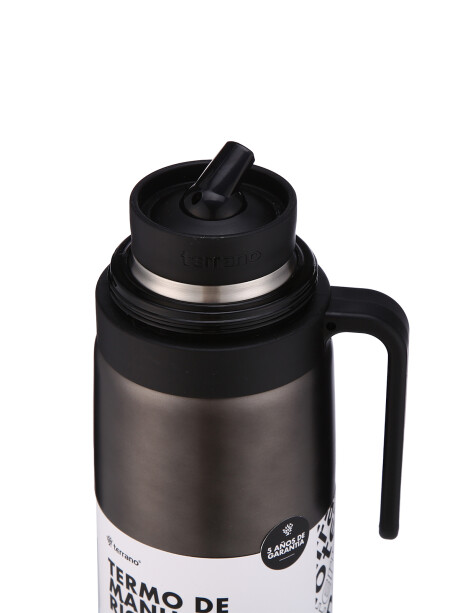 Termo 1Lt. Premium Manija Rigida Negro Metalizado