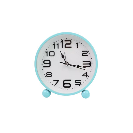 Reloj analógico de escritorio Celeste