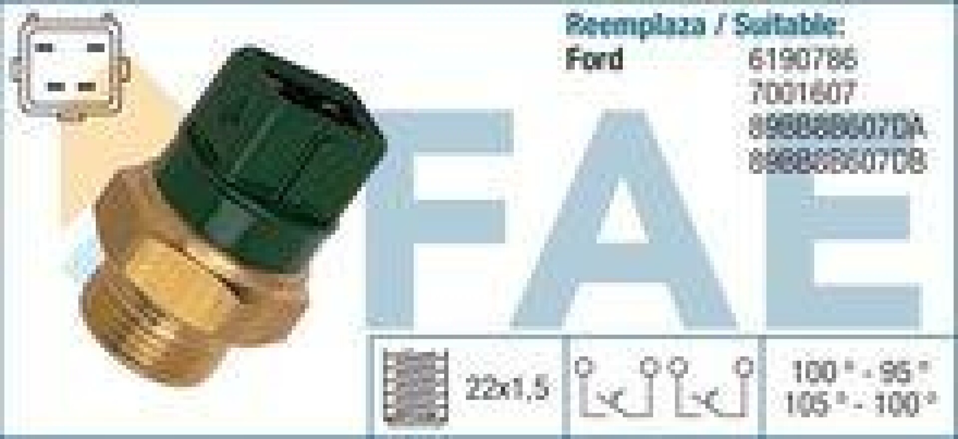 BULBO INTERRUPTOR - ELECTRO FORD 4P F-CUADRADA VERDE FAE 