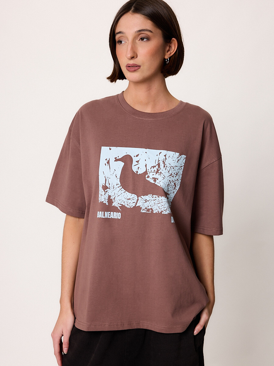 T-SHIRT M/C GAVIOTA DIXIE - Tabaco 