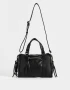 Bowling Boho Cartera Bowling Con Flecos - Negro
