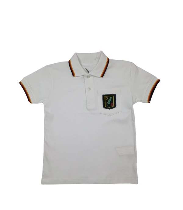 Remera Polo manga corta Colegio Alemán Blanco