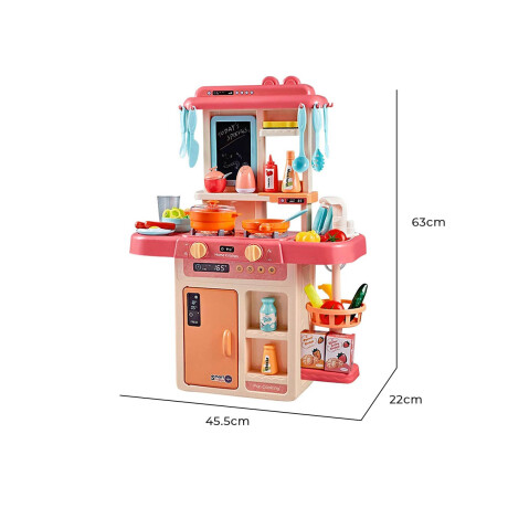 Set De Cocina Completa De 42piezas C/Música 63x45cm Rosa