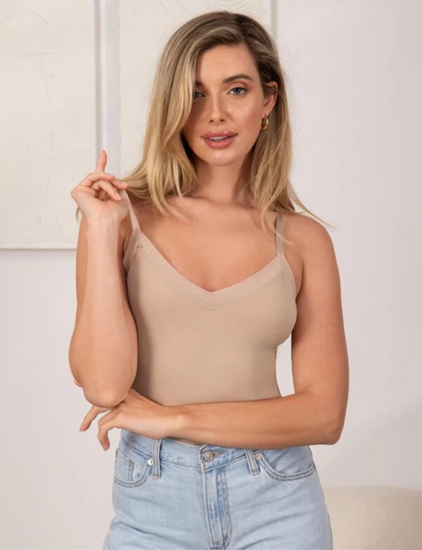Viso Estilo Musculosa Con Tirantes Regulables BEIGE
