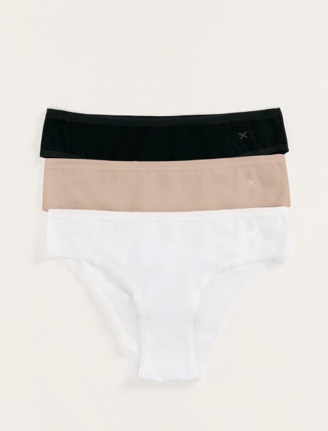 KIT CON 3 BOMBACHAS DE ALGODÓN KIT COM 3 CALCINHAS FEM