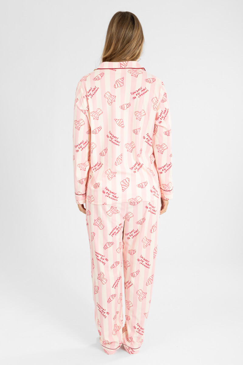 Pijama flannel fleece lucky girl Rosado