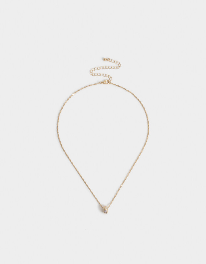 Cadena Corta con Dije Bañada en Oro Cortos - Dorado