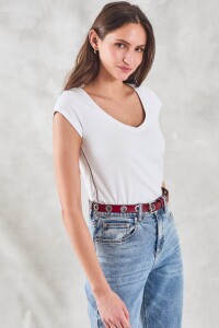 Remera Algodón Elastano Blanco