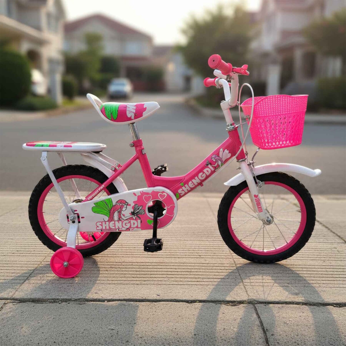 Bicicleta infantil Shengdi Rodado 14 Canasto Parrilla Hadas - Rosa 1 