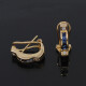 Caravanas en oro 18k amarillo con brillantes y zafiros carré Caravanas en oro 18k amarillo con brillantes y zafiros carré