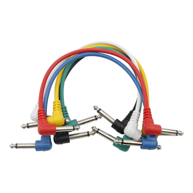 Pack X 6 Cables Interpedal 30cm Plug Para Pedal Musica Multicolor
