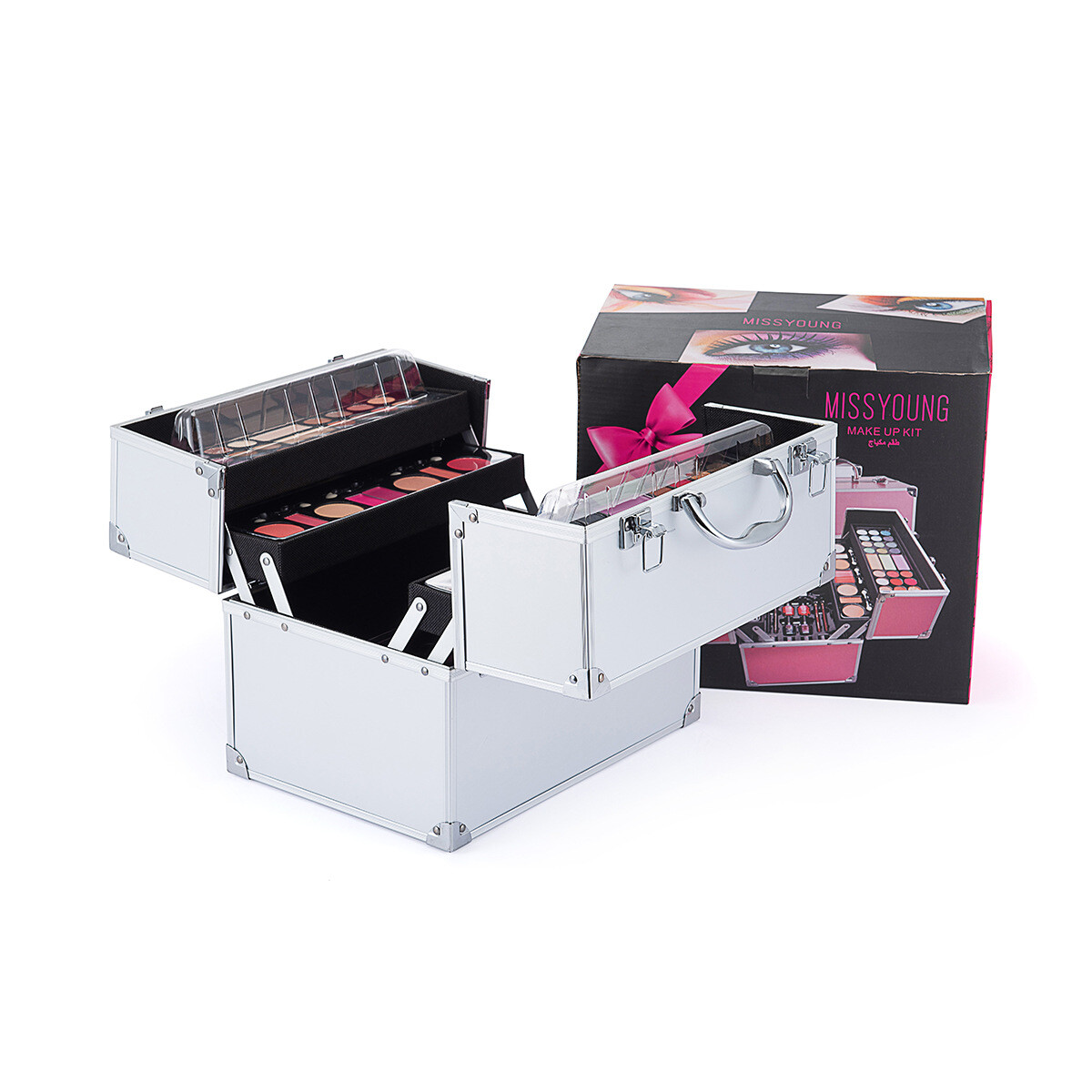 Petaca Maleta De Maquillaje Missyoung 91 Pzas - Plateada 