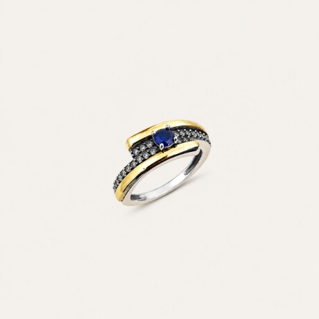 Anillo Willow Blue - Plata y Oro Anillo Willow Blue - Plata y Oro
