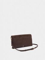 Bolso Bandolera Efecto Piel Con Solapa marron