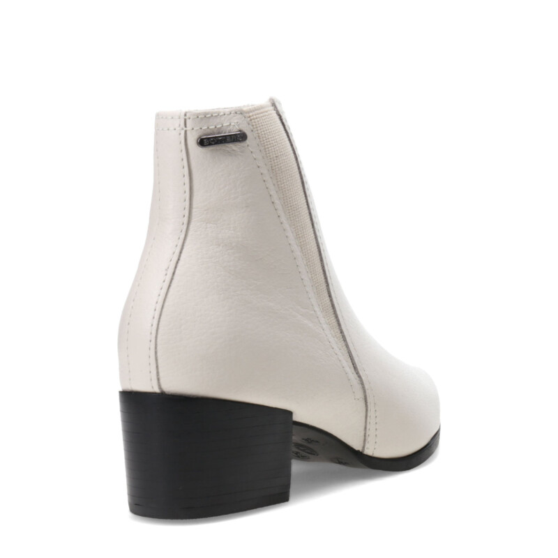 Botas de Mujer Bottero Caña Baja de Cuero Marfil
