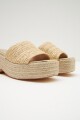 Sandalia con plataforma de yute beige
