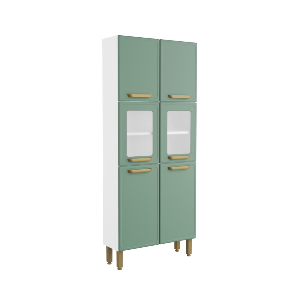 Armario 6 Puetas Vidrio Steel Verde