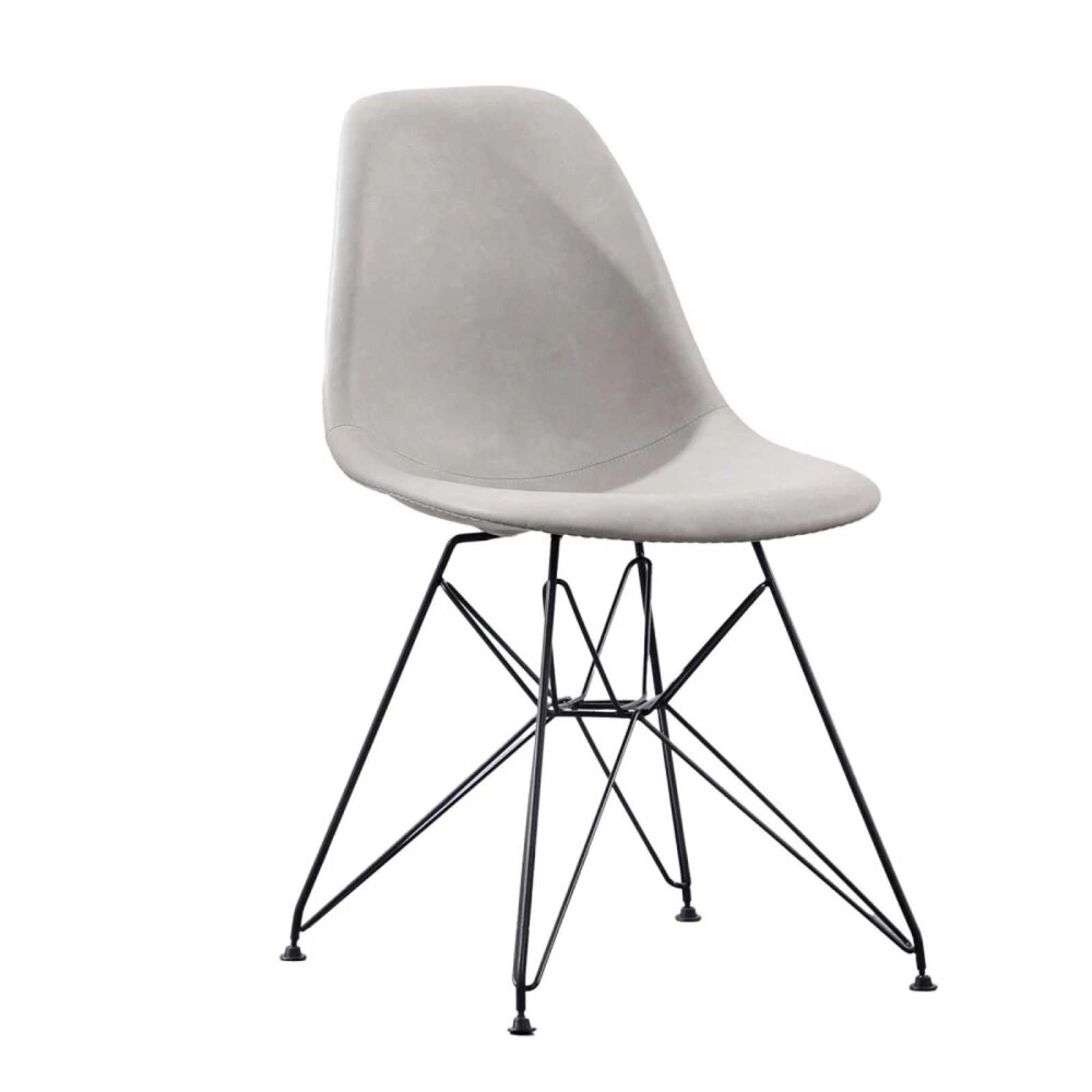 SILLA DE COMEDOR PU-Y-METAL GRIS ANTOLOGIA