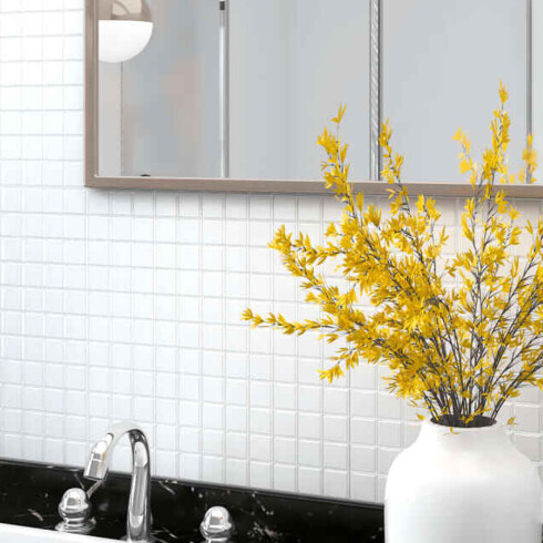 Guardo & Decorados Mosaico Vidrio Super Blanco Porcelamika 000