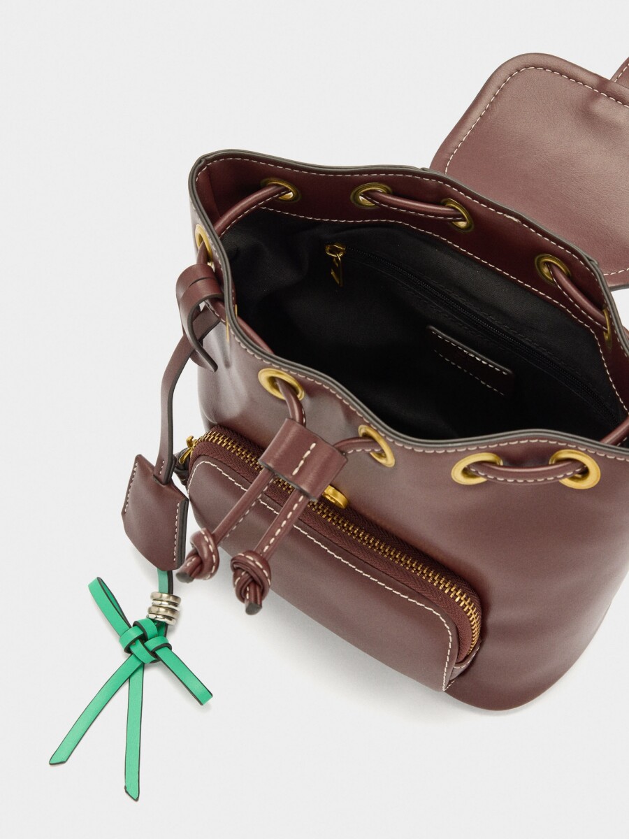 Mini Mochila Com Colgante burdeos
