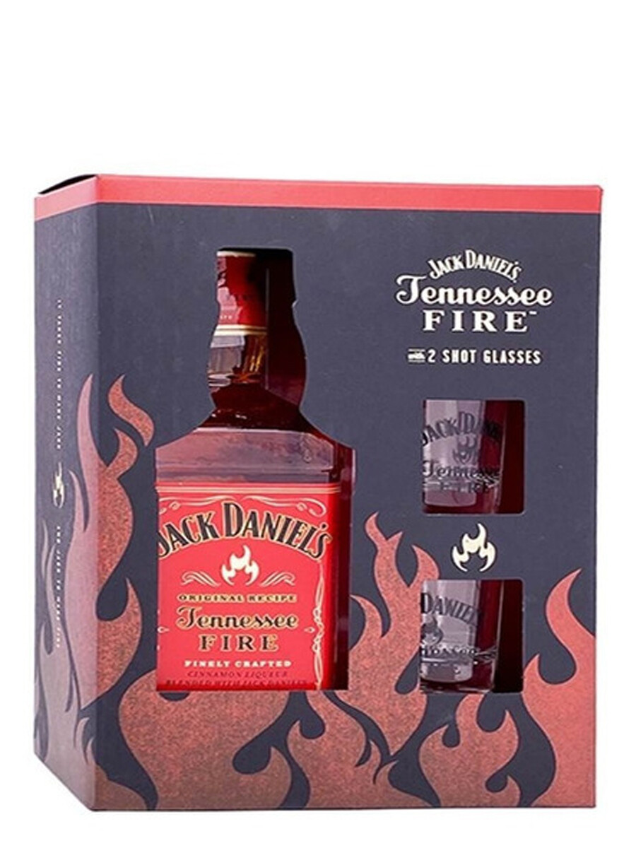 Jack Daniel´s Fire + 2 vasos de regalo 