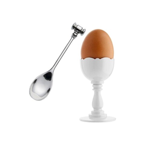 ALESSI DRESSED HUEVERA MARCEL WANDERS BLANCA C/ CUCHARA MARTILLO INOX ALESSI DRESSED HUEVERA MARCEL WANDERS BLANCA C/ CUCHARA MARTILLO INOX