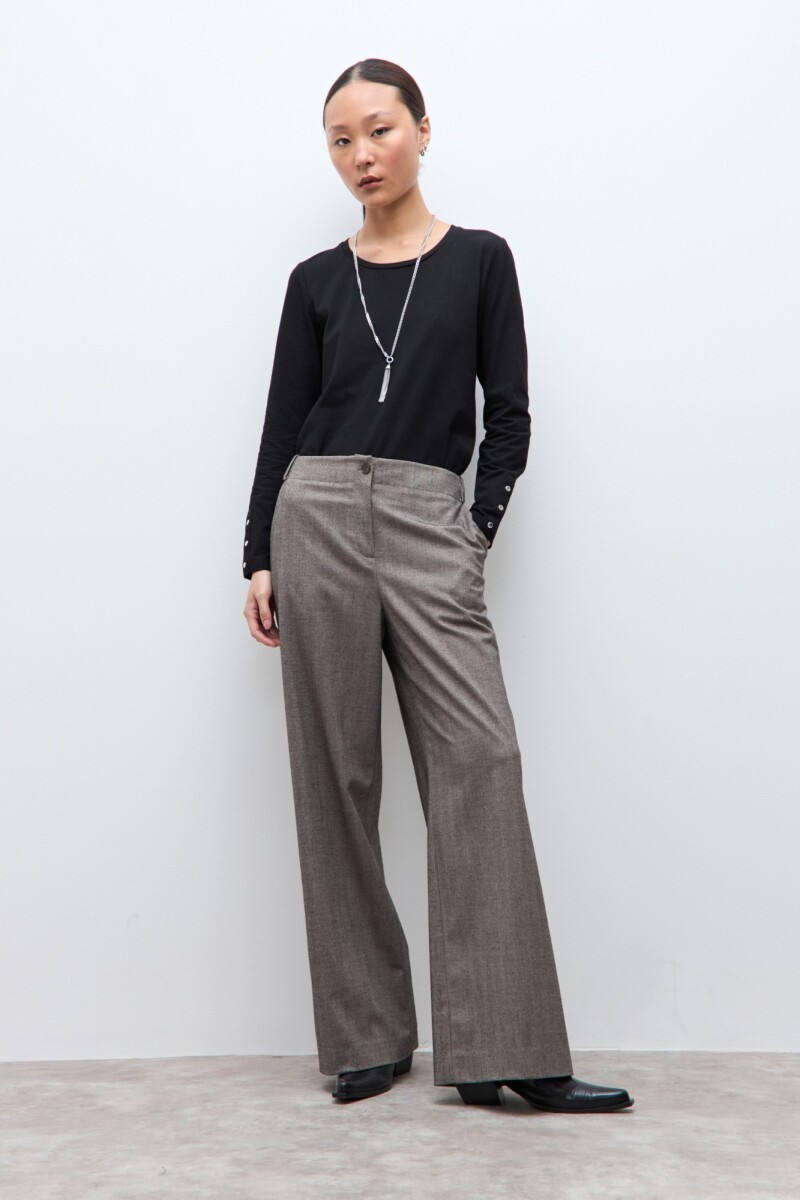 Pantalón sastrero beige melange