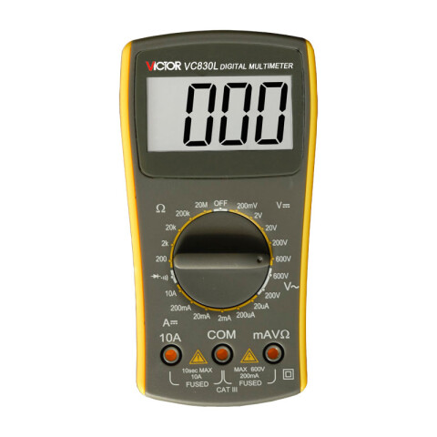Multímetro digital 600V AC/DC, OHM, diodo VC830L VC0830
