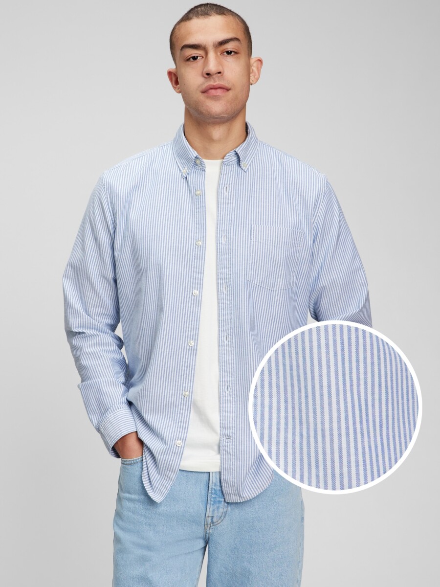 Camisa Oxford Hombre - Blue Stripe 