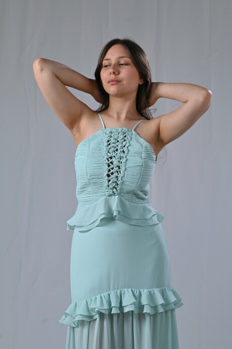 Conjunto de top y falda Otilia Verde Agua