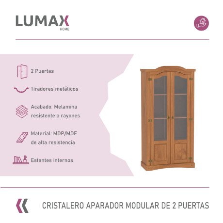 Cristalero Aparador Lumax bar modular 2 puertas Madera Maciza Cristalero Aparador Lumax bar modular 2 puertas Madera Maciza