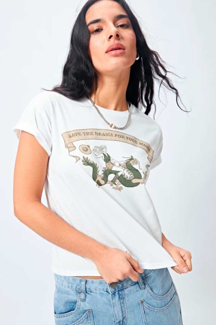 REMERA PIECE OF CAKE DRAMA Blanco