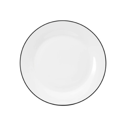 PLATO MESA D26CM BLANCO C/BORDE NEGRO PORCELANA PLATO MESA D26CM BLANCO C/BORDE NEGRO PORCELANA