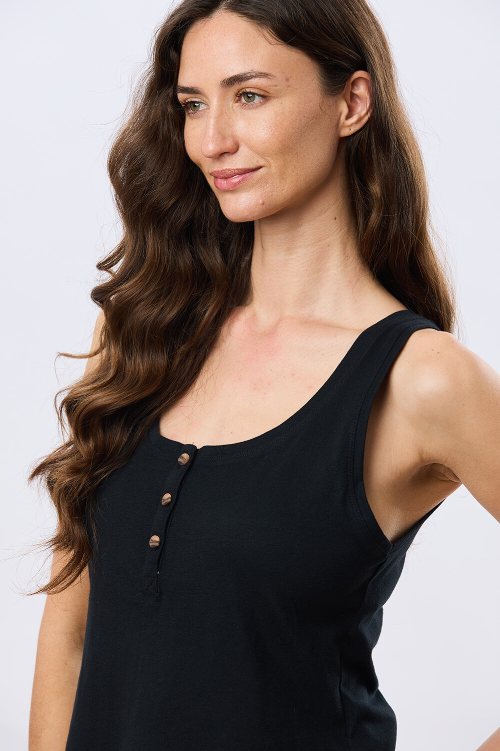 MUSCULOSA BÁSICA DE ALGODÓN Negro