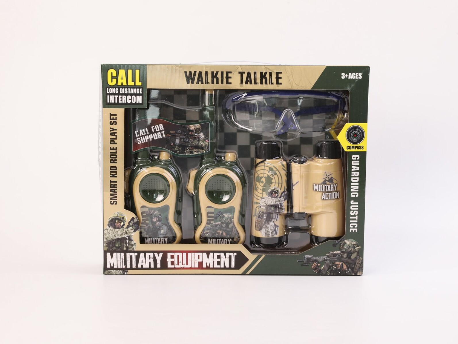 JUEGO DE WALKIE-TALKIE MILITAR CAMUFLADO PARA NIÑOS 