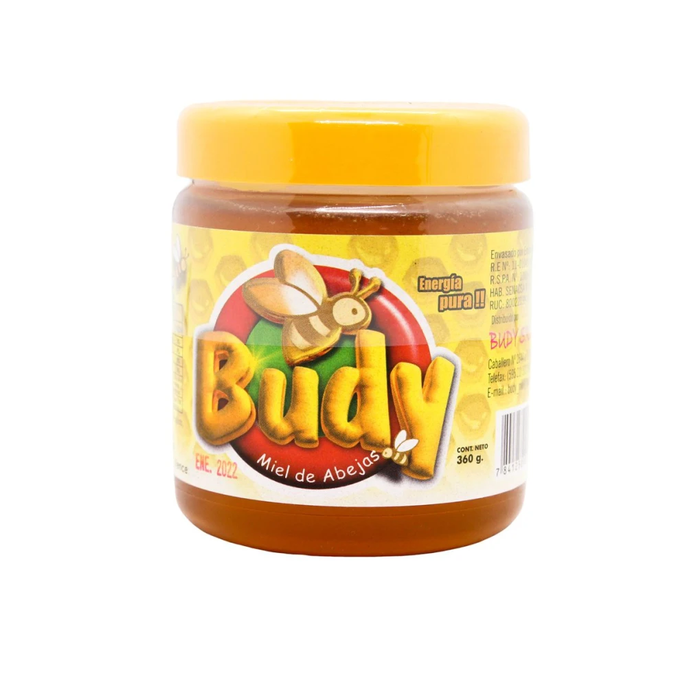 BUDY MIEL DE ABEJA FRASCO X 360 GRAMOS