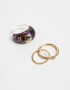 Sets Anillos Flores atrapadas Sets De Anillos - Dorado