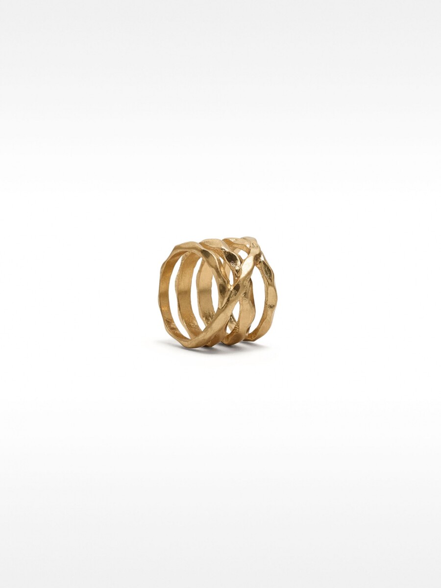 Anillo Ancho Efecto Múltiple dorado