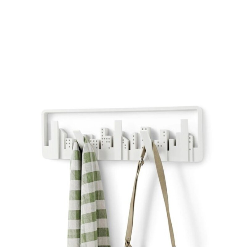 Perchero de pared 5 ganchos Umbra Skyline Blanco Perchero De Pared 5 Ganchos Umbra Skyline Blanco