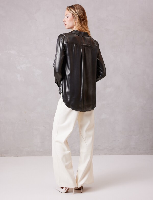 Camisa Efecto Metalizado GRIS OSCURO