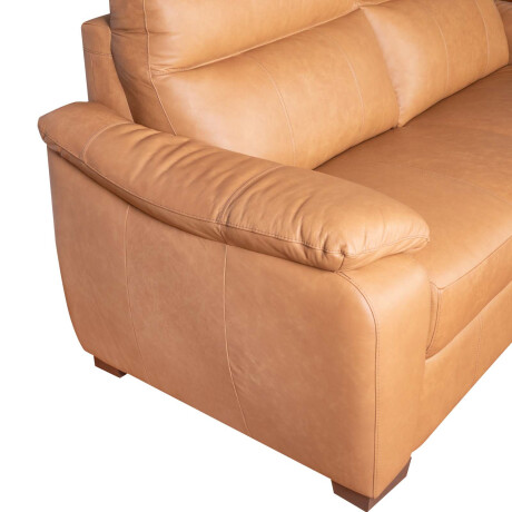 SOFA 3 CUERPOS CUERO-100-NATURAL MARRON LAURENT CAMEL