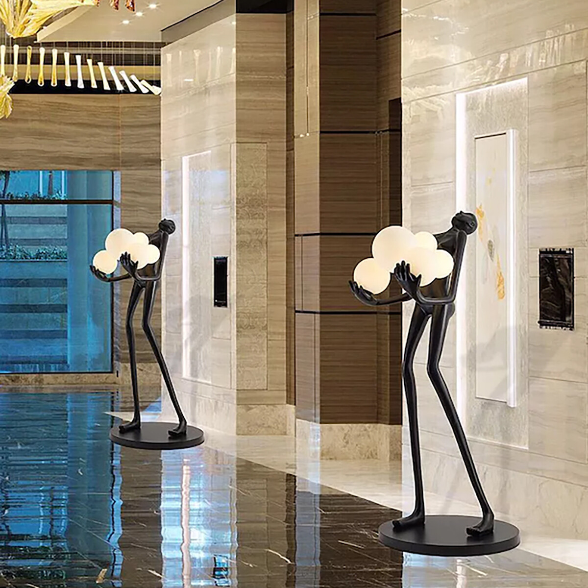 LUMINARIA DE PISO HYATT NEGRO 