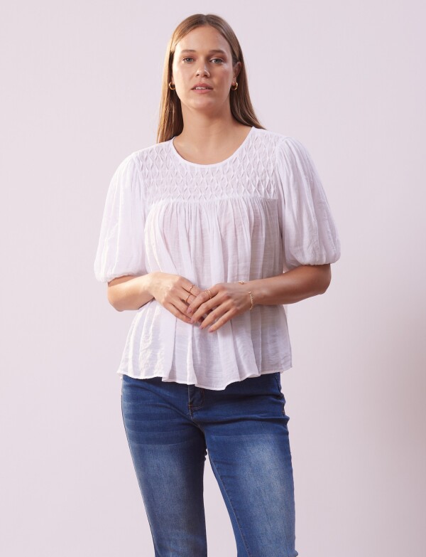 Blusa Frunces BLANCO