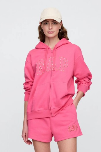 Canguro Con Cierre Logo Gap Mujer Neon Pink Rose