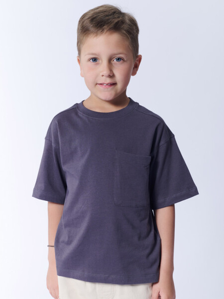 Remera oversize bolsillo Gris