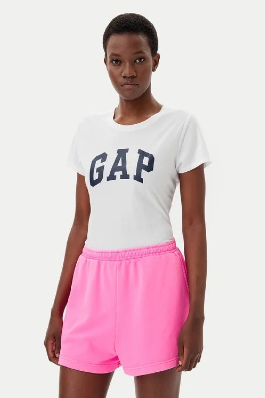 Remera Logo Gap Mujer New Off White Opt1