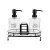 SET DISPENSADOR VIDRIO P/JABON 3PZAS Unica