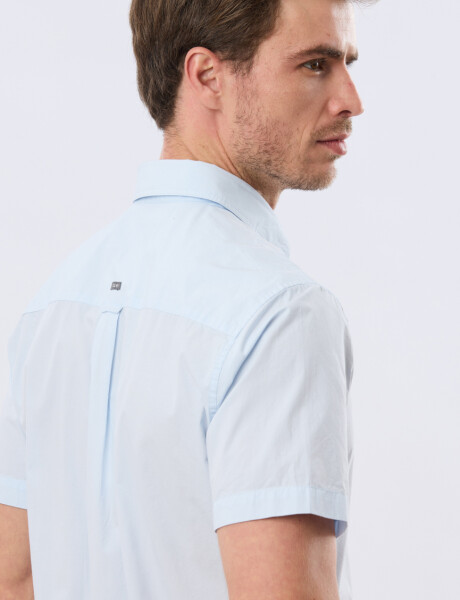 CAMISA LISA DE ALGODÓN Celeste