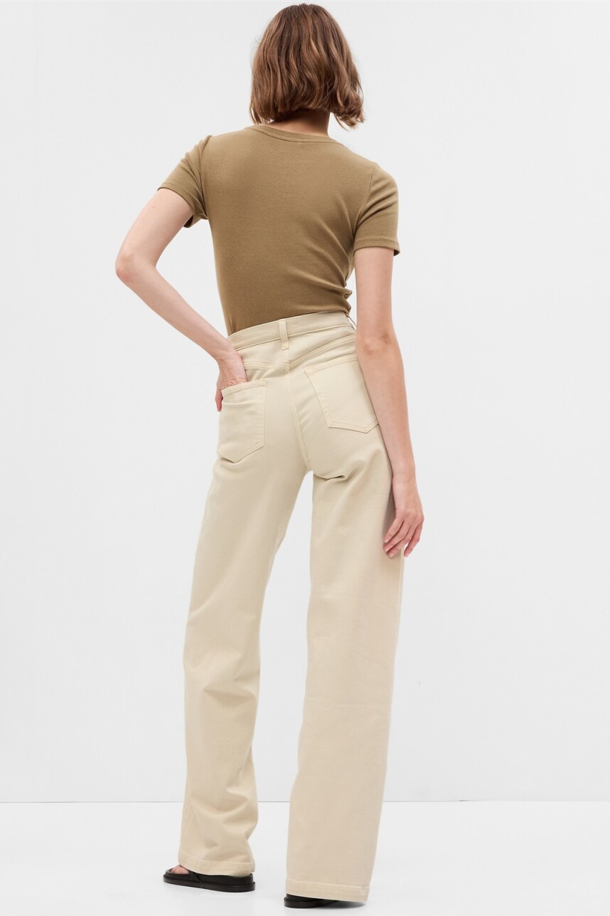 Jean Stride Tiro Alto Mujer Beach Pebble