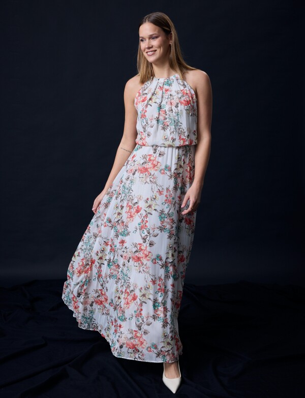 Vestido Maxi Flores BLANCO/MULTI